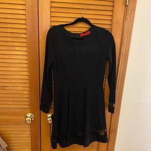 Akira mesh black long sleeve cocktail dress